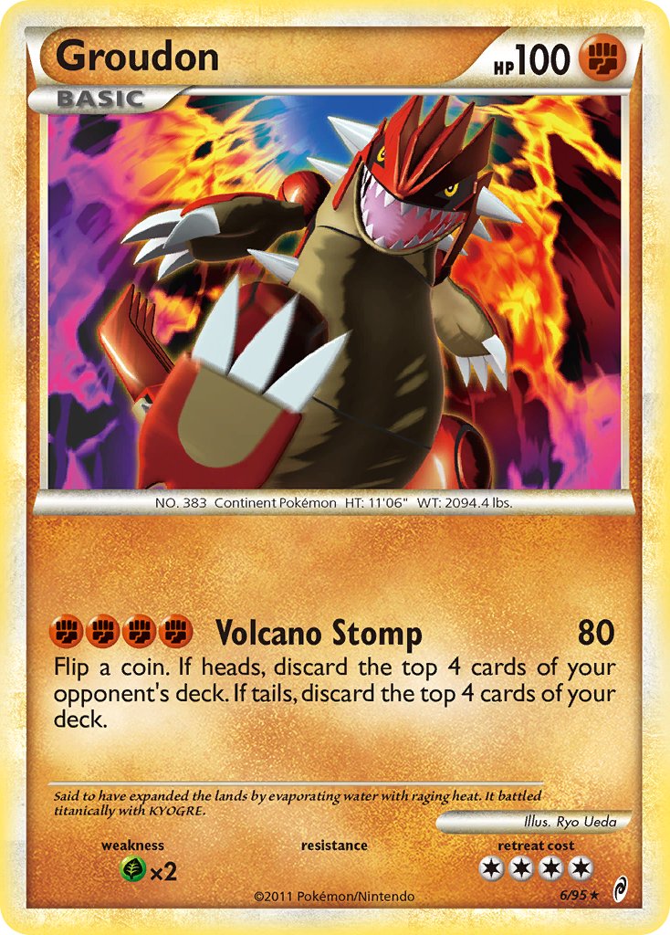 Groudon (6/95) (Theme Deck Exclusive) [HeartGold & SoulSilver: Call of Legends] | Tables and Towers