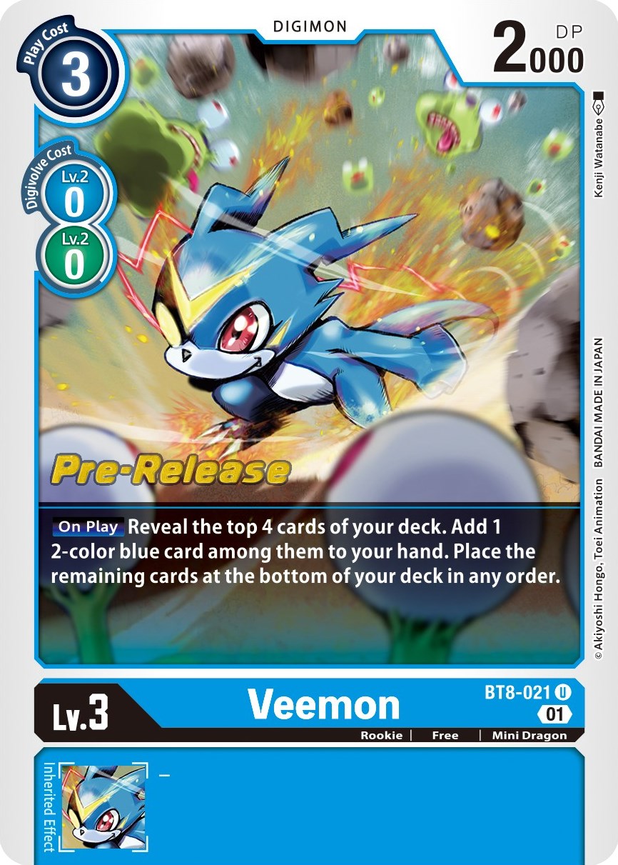 Veemon [BT8-021] [New Awakening Pre-Release Cards] | Tables and Towers