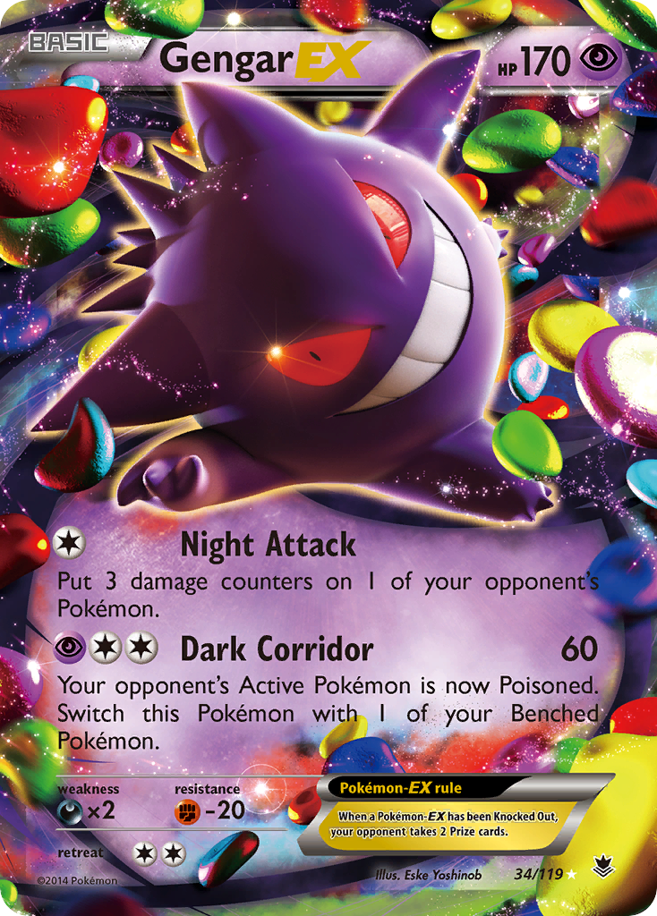 Gengar EX (34/119) [XY: Phantom Forces] | Tables and Towers