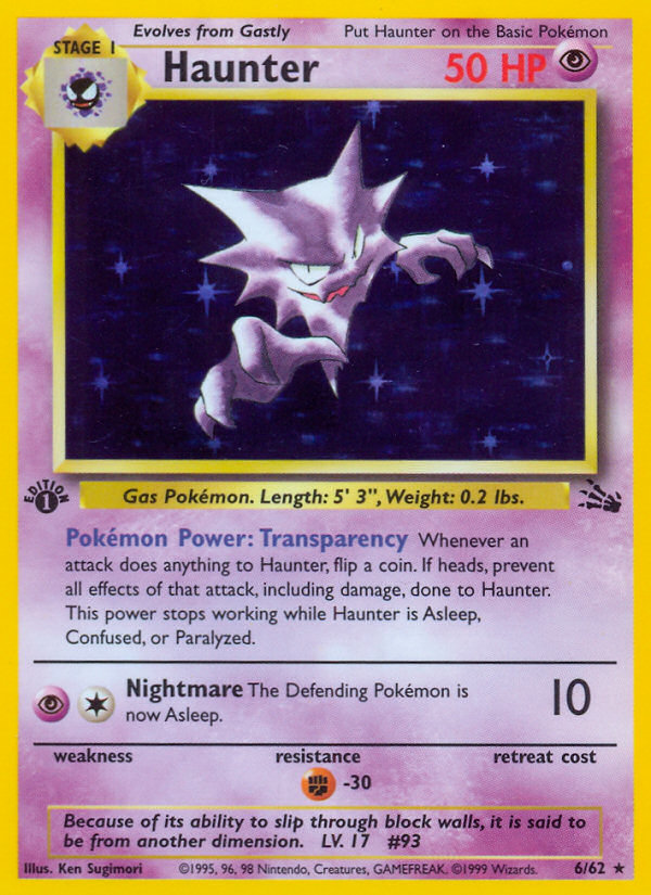 Haunter (6/62) [Fossil 1st Edition] | Tables and Towers