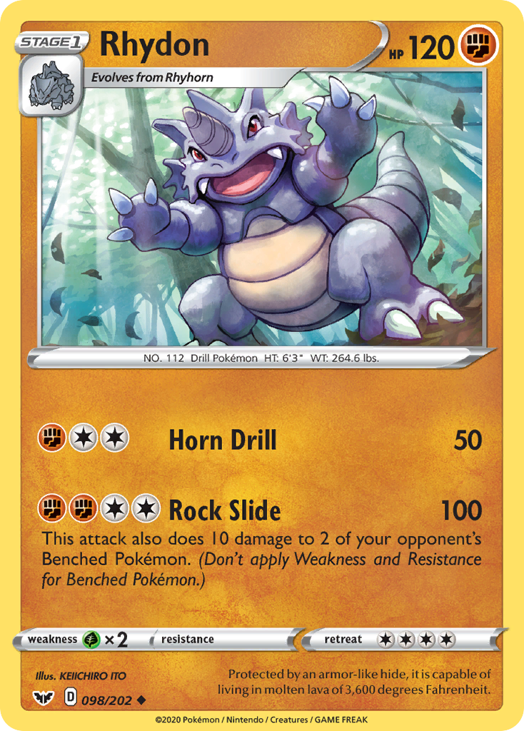 Rhydon (098/202) [Sword & Shield: Base Set] | Tables and Towers