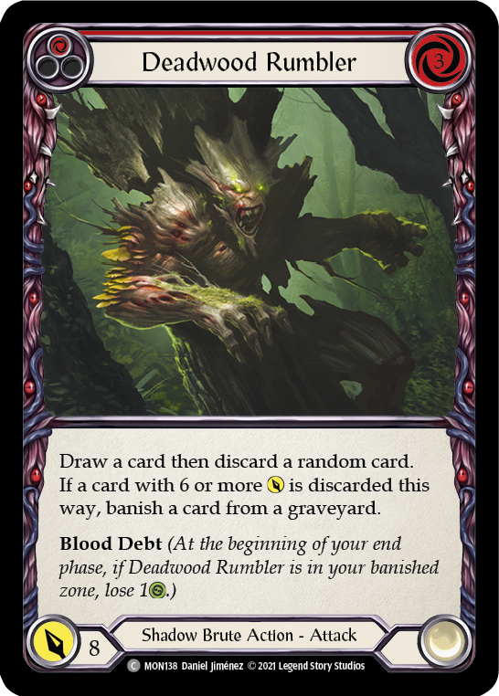 Deadwood Rumbler (Red) [MON138-RF] (Monarch)  1st Edition Rainbow Foil | Tables and Towers