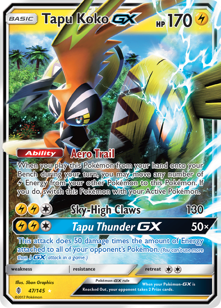 Tapu Koko GX (47/145) [Sun & Moon: Guardians Rising] | Tables and Towers