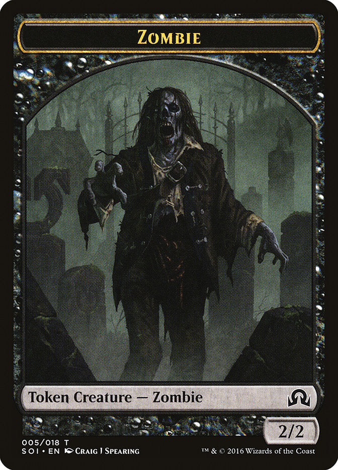 Zombie Token [Shadows over Innistrad Tokens] | Tables and Towers