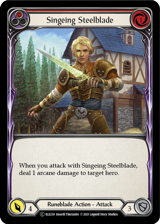 Singeing Steelblade (Red) [U-ELE230] (Tales of Aria Unlimited)  Unlimited Rainbow Foil | Tables and Towers