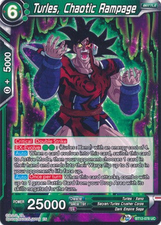 Turles, Chaotic Rampage (BT12-078) [Vicious Rejuvenation] | Tables and Towers