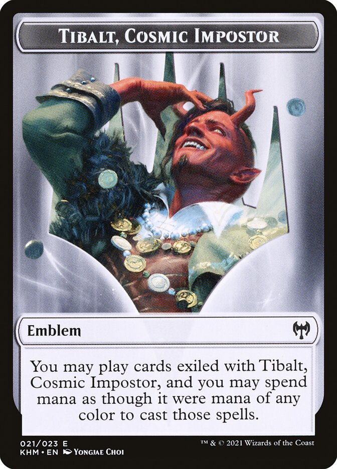 Treasure // Tibalt, Cosmic Impostor Emblem Double-Sided Token [Kaldheim Tokens] | Tables and Towers