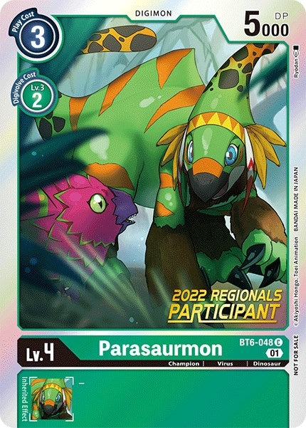 Parasaurmon [BT6-048] (2022 Championship Online Regional) (Online Participant) [Double Diamond Promos] | Tables and Towers