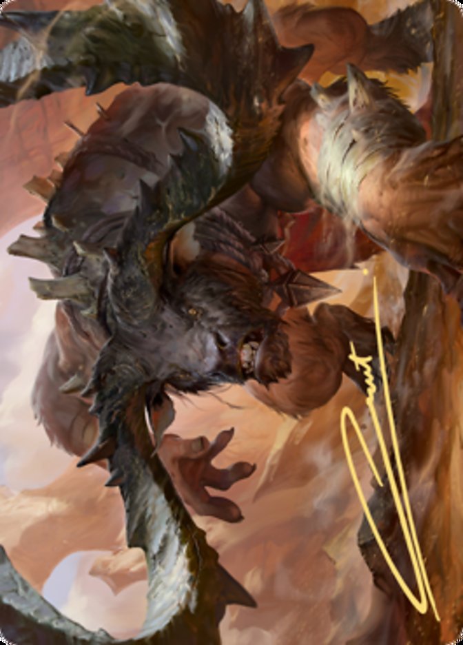 Moraug, Fury of Akoum Art Card (Gold-Stamped Signature) [Zendikar Rising Art Series] | Tables and Towers