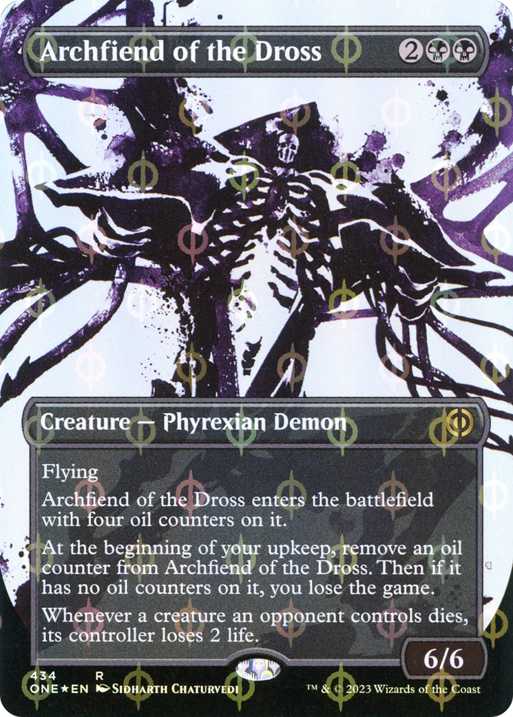 Archfiend of the Dross (Borderless Ichor Step-and-Compleat Foil) [Phyrexia: All Will Be One] | Tables and Towers