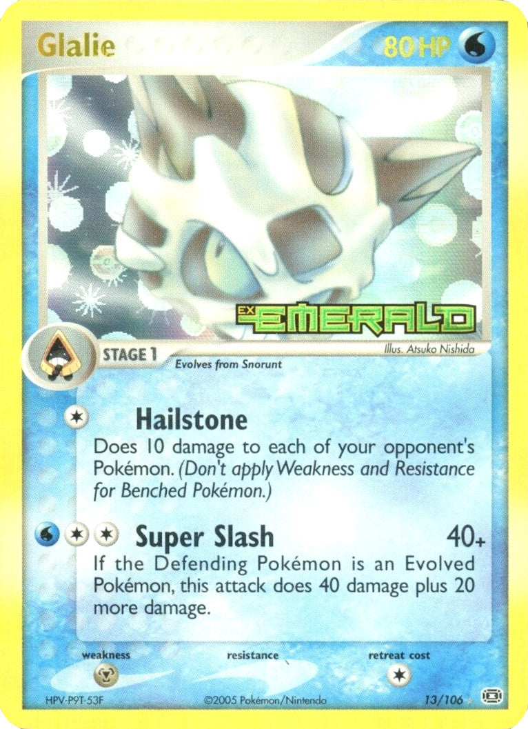 Glalie (13/106) (Stamped) [EX: Emerald] | Tables and Towers