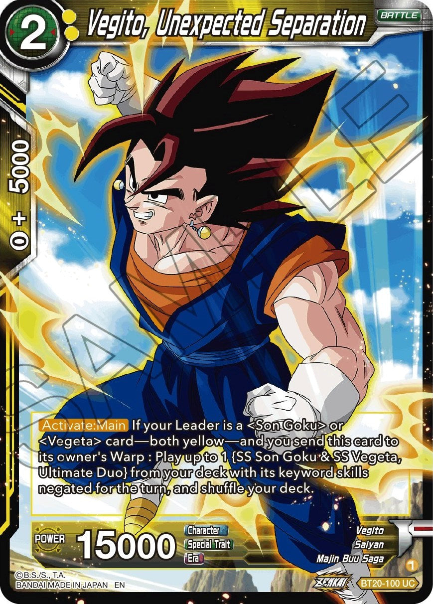 Vegito, Unexpected Separation (BT20-100) [Power Absorbed] | Tables and Towers