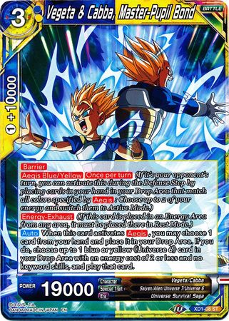 Vegeta & Cabba, Master-Pupil Bond (XD1-08) [Assault of the Saiyans] | Tables and Towers