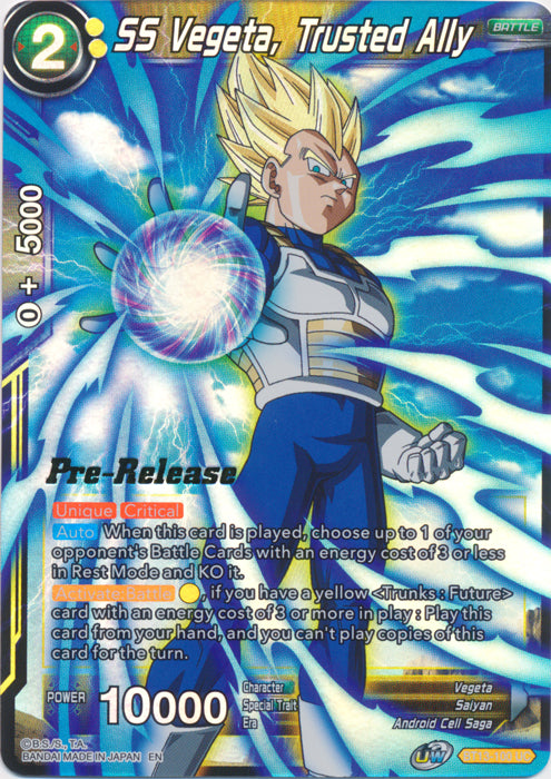 SS Vegeta, Trusted Ally (BT13-100) [Supreme Rivalry Prerelease Promos] | Tables and Towers