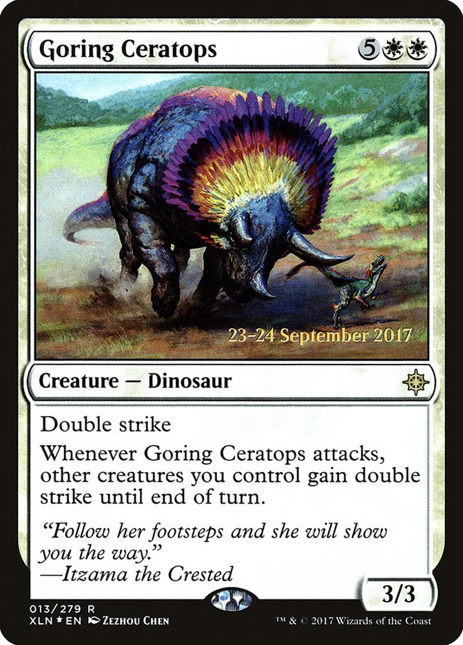 Goring Ceratops [Ixalan Prerelease Promos] | Tables and Towers