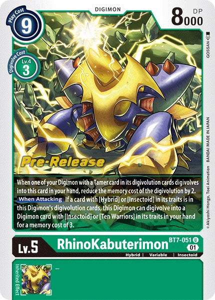 RhinoKabuterimon [BT7-051] [Next Adventure Pre-Release Cards] | Tables and Towers