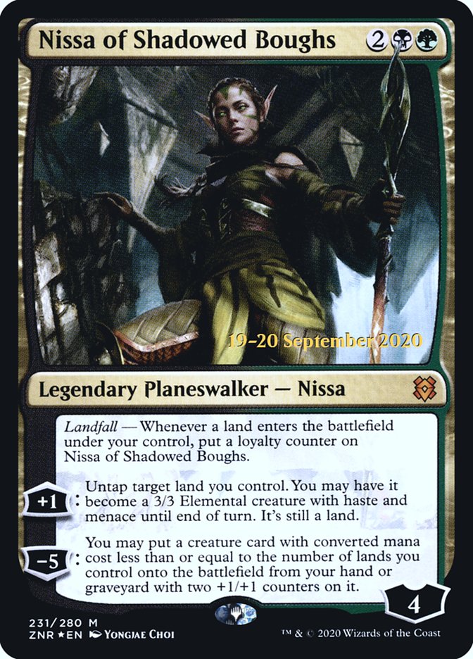 Nissa of Shadowed Boughs [Zendikar Rising Prerelease Promos] | Tables and Towers