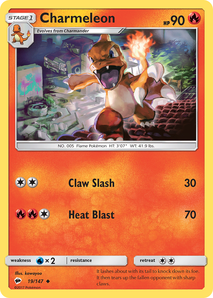 Charmeleon (19/147) [Sun & Moon: Burning Shadows] | Tables and Towers