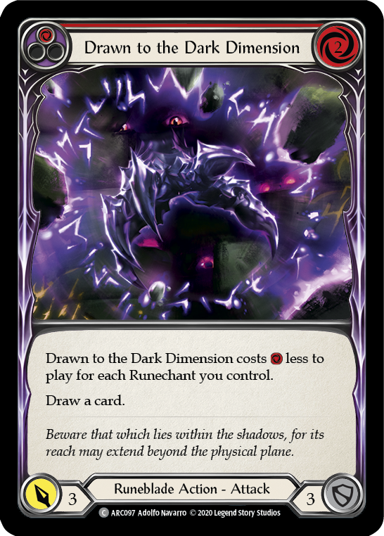 Drawn to the Dark Dimension (Red) [U-ARC097] (Arcane Rising Unlimited)  Unlimited Rainbow Foil | Tables and Towers