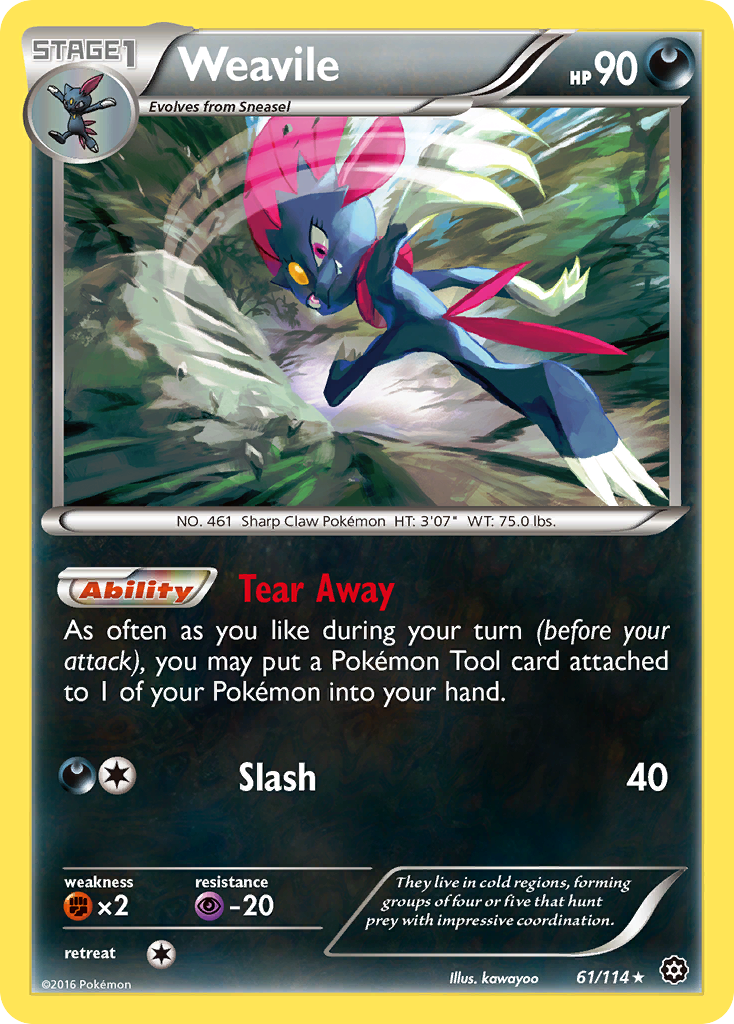 Weavile (61/114) [XY: Steam Siege] | Tables and Towers