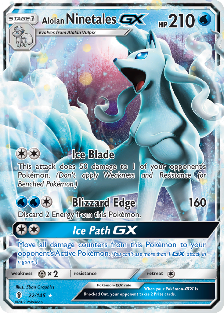 Alolan Ninetales GX (22/145) [Sun & Moon: Guardians Rising] | Tables and Towers