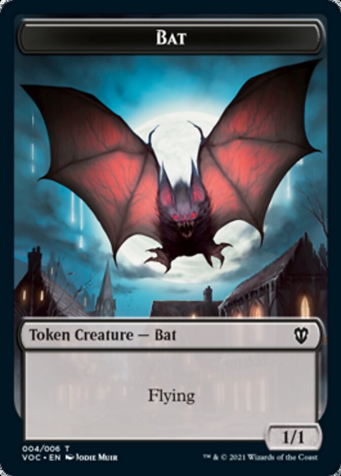 Blood // Bat Double-Sided Token [Innistrad: Crimson Vow Commander Tokens] | Tables and Towers