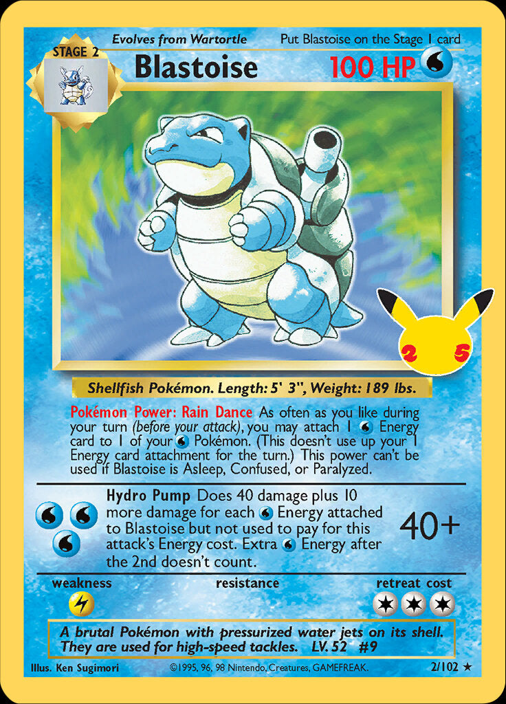 Blastoise (2/102) [Celebrations: 25th Anniversary - Classic Collection] | Tables and Towers