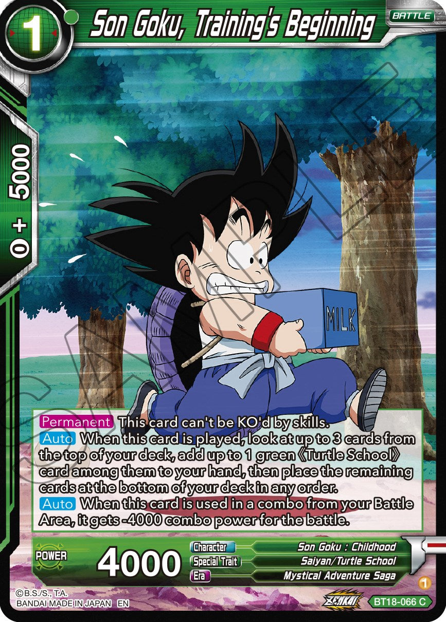 Son Goku, Training's Beginning (BT18-066) [Dawn of the Z-Legends] | Tables and Towers