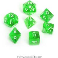 Dice Set - Green Translucent | Tables and Towers