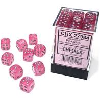 Borealis 12mm d6 Pink/silver Luminary Dice Block (36 dice) | Tables and Towers