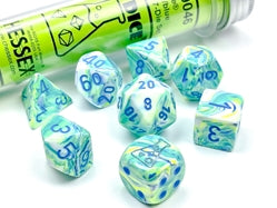 7 Heavy Dice Set - Lab Dice - Festive: Garden/Blue - CHX30046 | Tables and Towers