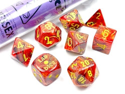 7 Heavy Dice Set - Lab Dice - Vortex Underworld/Yellow Chessex - CHX30050 | Tables and Towers